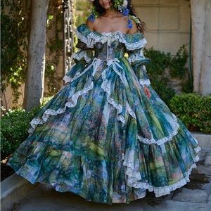 NWT Selkie Artist’s Garden Silk Organdy Waltz Gown in M